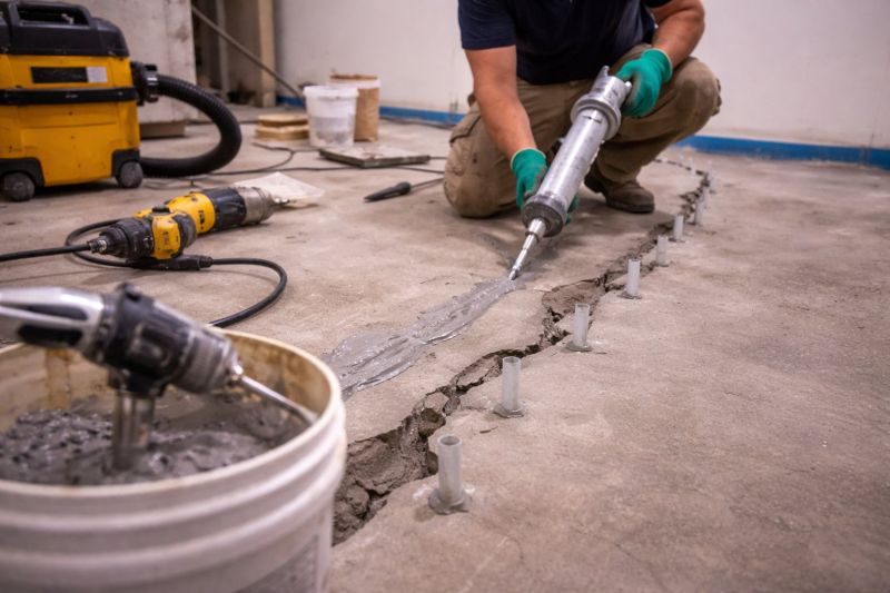 Cracked Basement Floor Repair in Leonardtown, MD