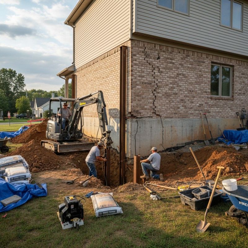 Foundation Settlement Repair in Leonardtown, MD