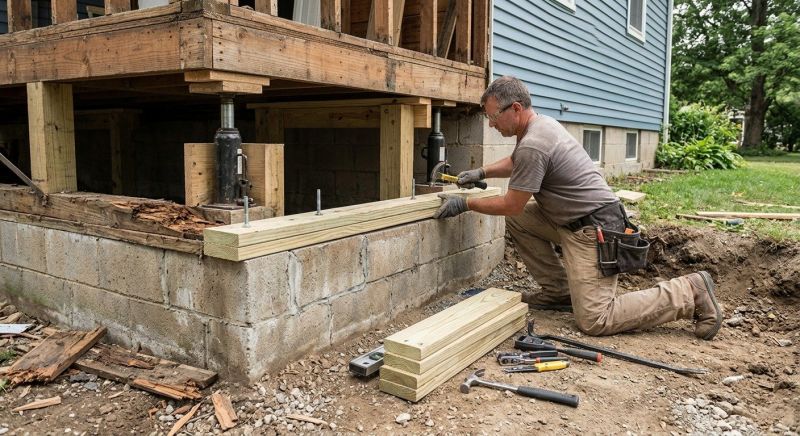 Sinking Foundation Repair in Huntingtown, MD